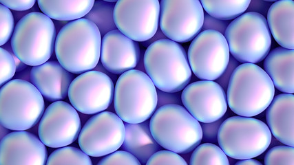 Beautiful background with beads, particles and simulation. 3d illustration, 3d rendering.