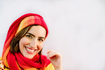 smiling girl on white background