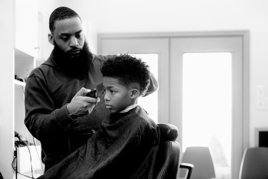 Barber: Handsome Boy Gets Trim From Stylist