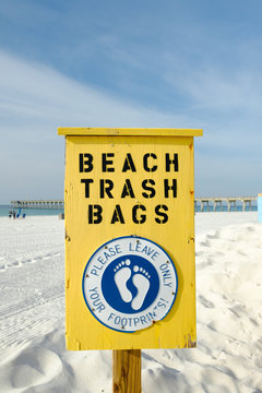 Public Beach Trash Bag Station