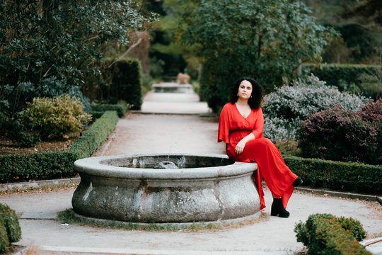 Extroverted woman with disability enjoying in botanical garden