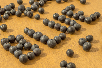 blueberries on a table