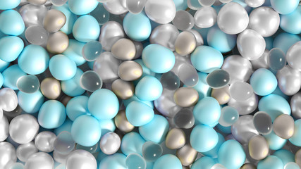 Beautiful background with beads, particles and simulation. 3d illustration, 3d rendering.