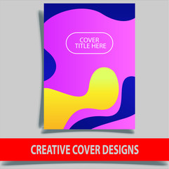 Cover design template for annual report. Abstract modern vector illustration. Cover presentation on a4. Abstract presentation templates. Flyer text font. Ad flyer text. White a4 brochure cover design