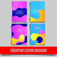 Cover design template for annual report. Abstract modern vector illustration. Cover presentation on a4. Abstract presentation templates. Flyer text font. Ad flyer text. White a4 brochure cover design