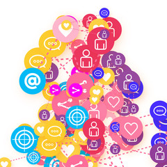 Social media marketing, Communication concept.