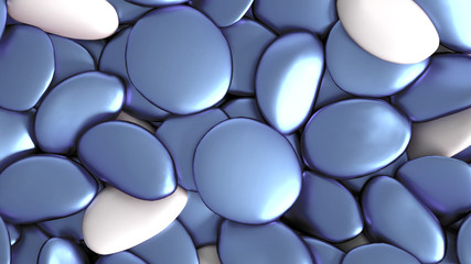 Beautiful background with beads, particles and simulation. 3d illustration, 3d rendering.