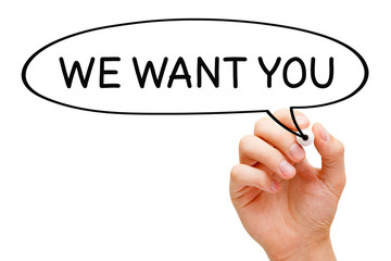 We Want You Speech Bubble Concept