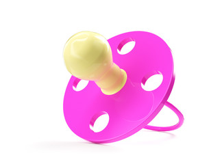 Blue baby dummy 3D render illustration isolated on white background