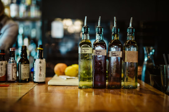 Liquor infusions on a bartop