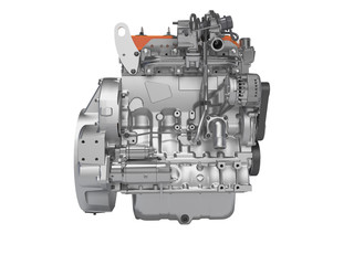 Fototapeta premium 3D rendering engine for car left view on white background no shadow