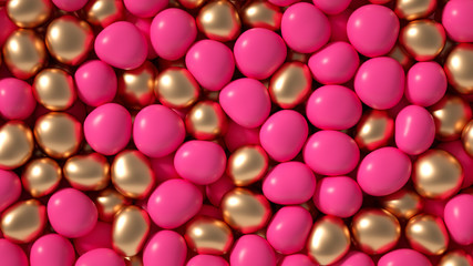 Beautiful background with beads, particles and simulation. 3d illustration, 3d rendering.