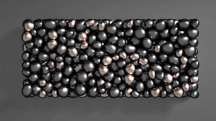 Beautiful background with beads, particles and simulation. 3d illustration, 3d rendering.