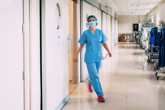 Unrecognizable nurse working at the hospital