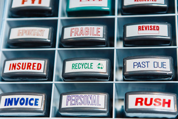 Assortment of Recycle Rubber Stamps for Business