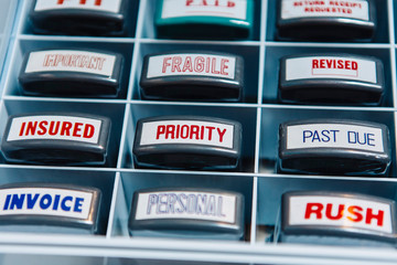 Assortment of Rubber Stamps for Business