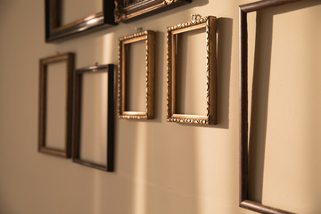 Wall with empty frames