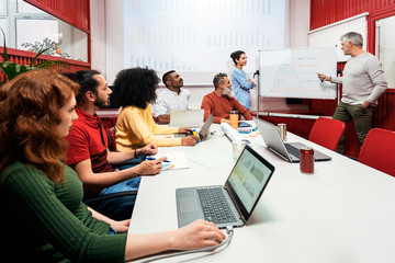 Business group at a workshop in the office