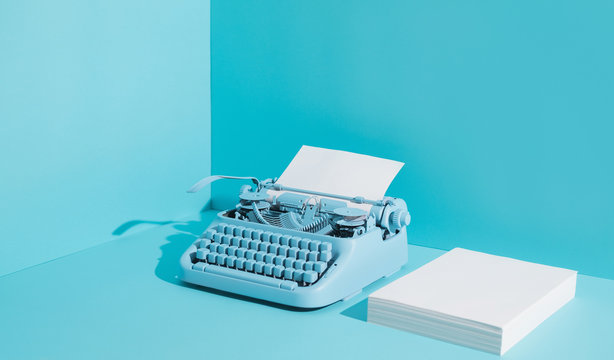 Blue Office Typewriter