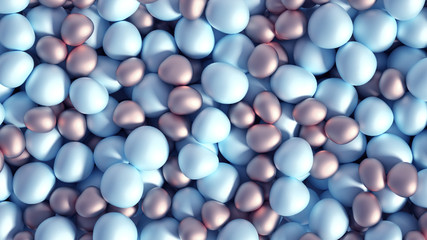 Beautiful background with beads, particles and simulation. 3d illustration, 3d rendering.