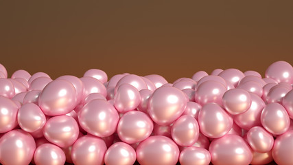 Beautiful background with beads, particles and simulation. 3d illustration, 3d rendering.