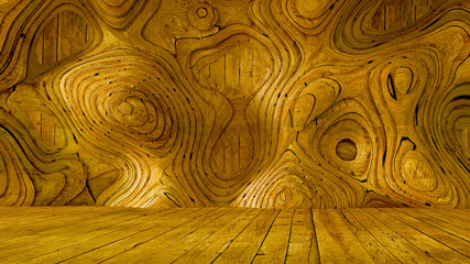 Interior texture wood background. 3d illustration, 3d rendering.