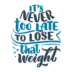 Abstract lettering about sport and fitness for poster or print design. Healthy lifestyle. Modern calligraphy for business success concept. Handwritten letters. Typography funny quote. Vector