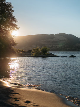 Sunset Over The Columbia River In Oregon