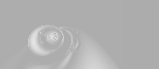 3d illustration of grey abstract shape on grey background, copy space for text or brand name,futuristic shape sci-fi with sphere and torus, wallpaper