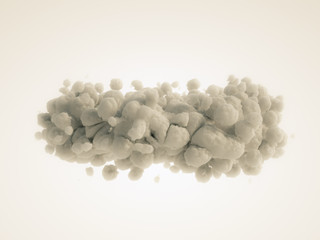 Cloud isolated, steam, smoke. 3d illustration, 3d rendering.