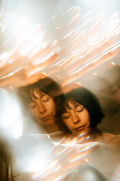 portrait made with prism creating portrait effect in repetition