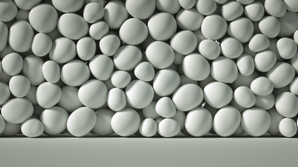 Beautiful background with beads, particles and simulation. 3d illustration, 3d rendering.