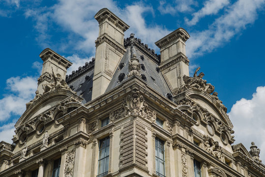 Cloudy sky over old building