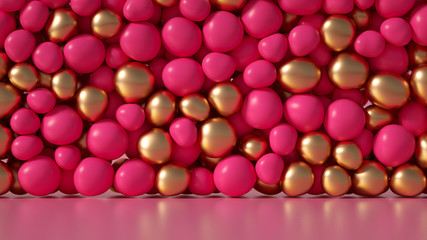 Beautiful background with beads, particles and simulation. 3d illustration, 3d rendering.