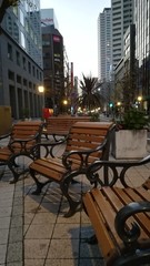tables and chairs in cafe