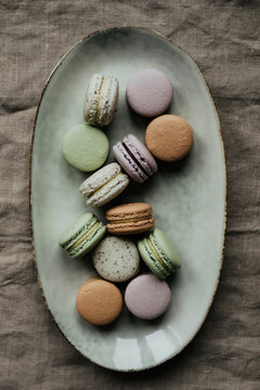 Pastel colored macarons