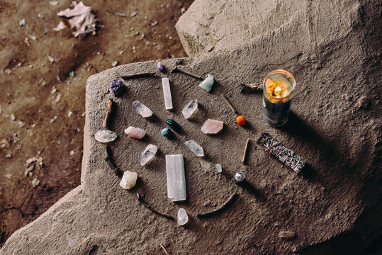 A beautiful set up of a crystal grid