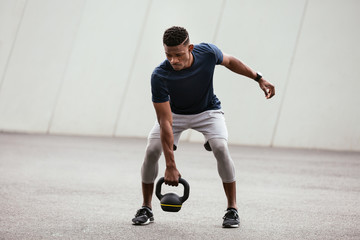 Athlete training outdoors.