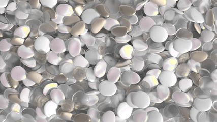 Beautiful background with beads, particles and simulation. 3d illustration, 3d rendering.