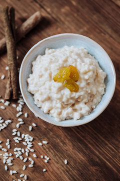 Arroz Con Leche, Rice Pudding Cooked and dry grape