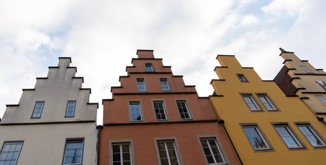 Fototapeta na wymiar skyline of colourful houses in German town