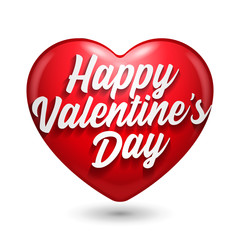 Valentine's Day Banner 3D Heart Background. Red, White, Pink. Postcard, Love Message or Greeting Card. Template. Illustration On White Background Isolated. Ready For Your Design. Vector EPS10