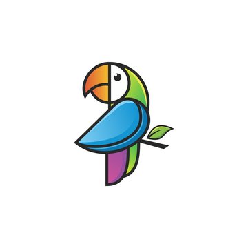 Parrot Logo Design Vector