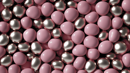 Beautiful background with beads, particles and simulation. 3d illustration, 3d rendering.