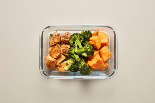 Chicken with vegetables in lunchbox