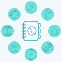 Phone book vector icon sign symbol