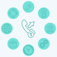 Fototapeta premium Phone call vector icon sign symbol