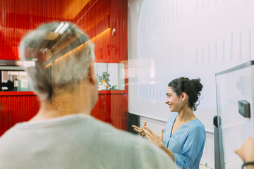 Businesswoman leading a presentation in a meeting room