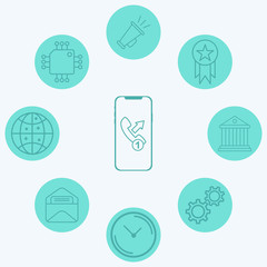 Fototapeta premium Phone call vector icon sign symbol