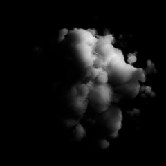 Cloud isolated, steam, smoke. 3d illustration, 3d rendering.